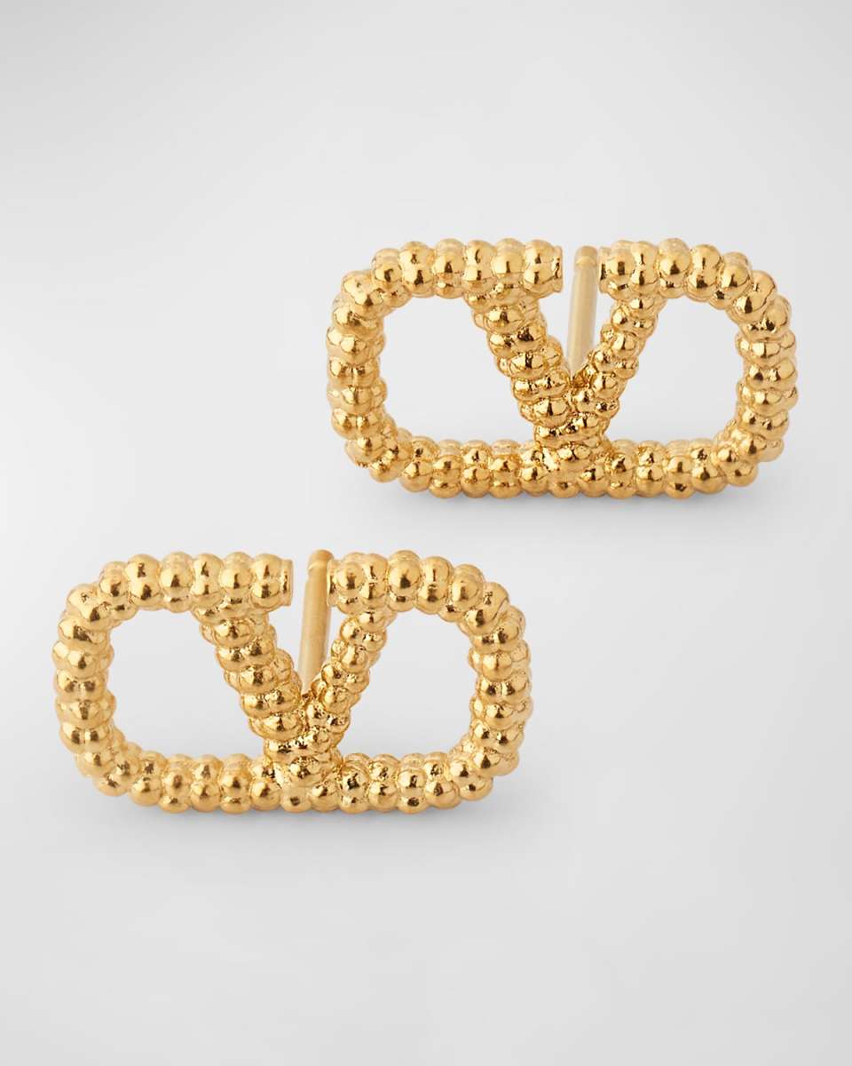 V Logo Stud Earrings